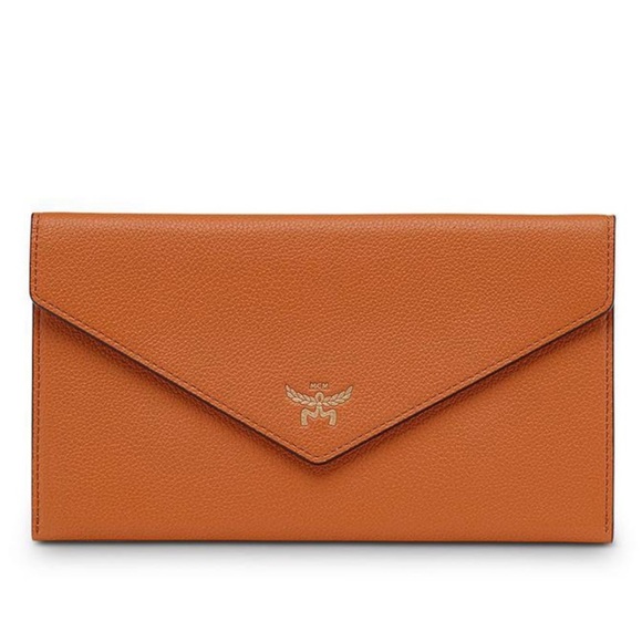 MCM Himmel Continental Envelope Clutch in cognac